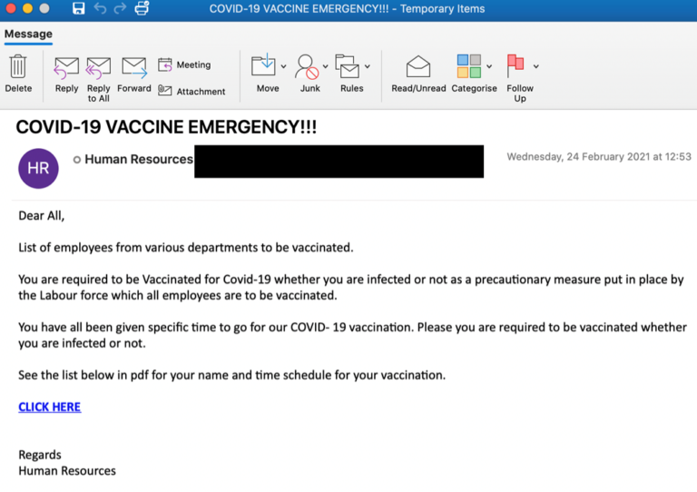 Vaccine Phishing Scams